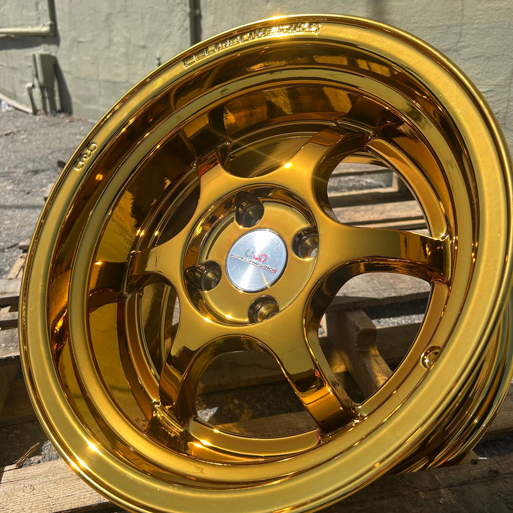 FELGENWERKS FW 001 Dubai Gold Chrome 15X8 &15x9 – Felgen Werks USA